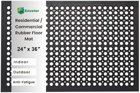 Envelor Anti Fatigue Rubber Floor Mat Non-Slip Restaurant Kitchen Mat for Floors Bar Mat Drainage Door Mat Utility Garage Floor Mat for Home Outdoor Shower Mat Anti Slip Pool Entry Mat 60 x 90 cm