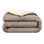 Bare Home Reversible Comforter - King/California King - Goose Down Alternative - Ultra-Soft - Premium 1800 Series - Hypoallergenic - All Season Breathable Warmth (King/Cal King, Taupe/Sand)