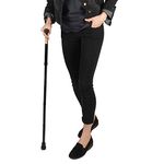 Soles Walking Stick Cane (Black, Silver or Bronze) - Adjustable, Foldable Aluminum - Men or Women - Lightweight, Portable & Durable - Includes Carry Strap (Black)