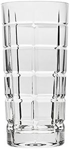 Godinger Highball Glass, Drinking Glass, Drinking Cup, Tall Glass, Drinkware Plaid 14oz