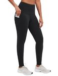 baleaf Fleece Lined Leggings Women Winter Thermal Warm Yoga Pants High Waisted with Drawstring Pockets Water Resistant Black M