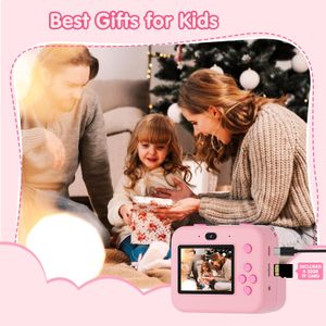 Kids Instant Print Selfie Camera – Pink Digital Photo Toy