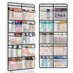 devesanter Hanging Storage 2 Pack Over The Door Organiser Storage with 10 Mesh Pockets,Pockets for Closet,Wardrobe Storage Organiser Shelves Organiser Storage for Toys for Bedroom Bathroom (Grey)