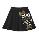 KYDA KIDS®Girls Cotton Printed Skirt Attached with Inner Lycra Shorts(Pack of 1) Black