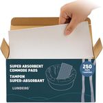 Lunderg Super Absorbent Commode Pads - Value Pack 250 Count - Bedside Commode Liners Disposable, Adult Commode Chair, Portable Toilet Bags or Camping - Make Life so Much Easier