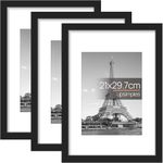 upsimples 3 Pack A4 Picture Frame, A4 Black Frame, Black Picture Frames 21 X 29,7 cm, Black A4 Picture Frame with Stand Landscape or Portrait Orientation