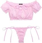 Avidlove Bra and Panty Set Ruffle L