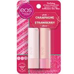 EOS Strawberry Cheer & Pink Champagne Lip Balm Sticks | 2-Pack Holiday Lip Balm Sticks