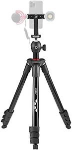 JOBY Compact Light Kit, Camera/SmartphoneTripod with Ball Head, Universal Smartphone Clamp and Carrying Bag, for CSC,DSLR, Mirrorless, Mobile Phones, Black for Photo, Video, Vlogging