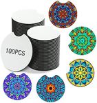 100Pcs Sublimation Blanks Products - Sublimation Cup Coasters Blanks 2.75 Inch for DIY Crafts Car Cup Coasters Painting Project Sublimation Accessories