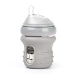 haakaa Glass Baby Bottle Sleeve - Non Slip Silicone Bottle Cover for Wide Neck Glass Baby Bottle 0-3m Baby Bottle Small 4.2oz -1pk