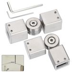 Sumnacon Set of 2 Stainless Steel Heavy Duty Bay Window Elbow Curtain Rod Corner Connector - Adjustable For Angle 3/4 Inch