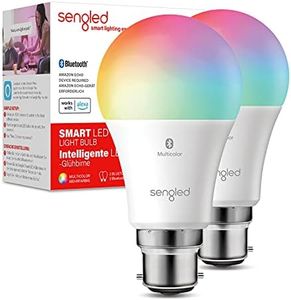 Sengled Alexa Bulb Bluetooth Multicolor B22, Smart Bulbs Work with Alexa Only, Smart Light Bulbs RGBW Colour Changing Light Bulbs Dimmable, 60W Equivalent 806LM, 2 Pack