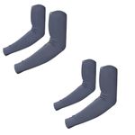 Autofy Pro-Fit 240 GSM Outdoor Indoor Use Unisex Arm Sleeves UV Tan Protection for Men Women Children with Compression & Cooling Effect (Pack of 2-4pcs) (Dark Grey)
