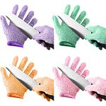 4 Pairs Kids Cut Resistant Gloves Level 5 Safe Gloves Protection for Kitchen Garden, Oyster Shucking, Crafts, DIY (Medium)