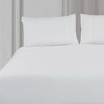 Spread Spain Madison Avenue Cotton with Light Silky and Sateen Sheets 400 Thread Count Super King Size Bedsheet with 2 Pillow Cover (108" x 108" inch White)