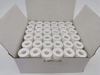 144pcs Prewound Bobbins Size A for Domestic Sewing/Embroidery Machines, fit with Brother Embroidery Machines, Plastic Sided, Size A, Class 15, 15J, SA156, White Color, 100% Polyester, 60S/2 100 Yards