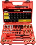 Yalblee 49 PCS Thread Chaser Set Thread Repair Kit Tool Set, UNC UNF & Metric Thread Cleaner with Taps, Dies, and Files, Rethreading Repair for Automotive Wheel Stud Spark Plug Engine Standard Screw