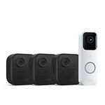 Blink Video Doorbell + 3 Outdoor 4 smart security cameras (4th Gen) with Sync Module 2 | Two-year battery life, motion detection, two-way audio, HD video, Works with Alexa