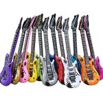 12 Pieces Inflatable Guitar Props Party Blow Up Guitar Inflatable Fake Party Props Guitar Inflatable Rock Star Electric Guitar 80s 90s Theme Mardi Gras Birthday Party Decorations