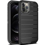 YmhxcY for iPhone 13 Pro Max/iPhone 12 Pro Max Case,3-in-1 Super Heavy duty phone protective case/Shock Protection/Dust Proof/Super sturdy, Designed for iPhone 13 Pro Max 6.7"-Black