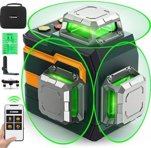 CIGMAN Nivel Láser Verde, Control Remoto Inalámbrico Bluetooth por APP, Nivel Láser Autonivelante con Herramienta de Nivel Láser de Línea Cruzada 3x360° Línea Horizontal/Vertical, con Soporte Giratori