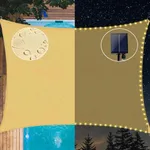MeetYr Life LED Shade Sail Waterproof 10x11.5FT Built-in LED String Light All-in-One Shade Sail with 98% UV Protection for Patio, Deck, Garden