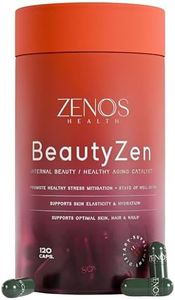 Zenos Health BeautyZen - Beauty Supplement for Hair Growth with DHT Blocker, Biotin Collagen Keratin & Antioxidants Supplement, Androgen Blocker, Anti Aging, Keratin Complex - Made in USA, 120 Caps