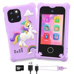 CKATE Kids Toy Phone for Girls, Portable Fake Phone Toy with 2.8 Inches Touchscreen, Dual Camera Unicorn Birthday Gifts for 3 4 5 6 7 8 9 10 11 12 Years Old Girls - Dream Purple