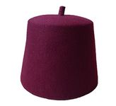 Inzoey Wool Felt Muslim Moroccan Turkish Hats Prayer Fez Style Pakistani Topi Hat, Wine, X-Large