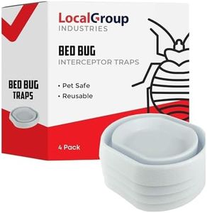 Bed Bug Trap — 4 Pack | Eco Friendly Bed Bug Interceptors for Bed Legs - Insect Detector, Interceptor & Monitors for Indoor Home (White)