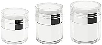 Airless Pump Jars,3Pcs Airless Travel Lotion Jar,Refillable Air Pump Jars Bottle,Empty Airless Cosmetic Container,Empty Acrylic Makeup Cosmetic Jar Containers,Refillable Airless Travel Lotion Jar