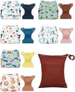ALVABABY 6 pcs Baby Cloth Diaper Covers with One Wet Bag, Swim Diaper,Cloth Diaper Shell Baby Girls and Boys 6CDC01A