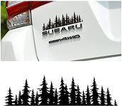 Pine Tree Forest Stickers for Car, 7 inch Premium Graphic Auto Body Decals, Forest Logo Badge DIY Stickers for Trunk Tailgate Emblem, Car Accessories for Truck, SUV, Sedan (Black Forest/1 PCS)