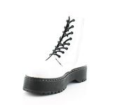 Steve Madden Women's Bettyy1 Combat Boot, White/Black, 4 UK