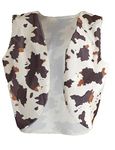 The Dragons Den Adults Brown & White Cow Hide Cowboy Cowgirl Woody Waistcoat Fancy Dress [L-XL] BUFFALO