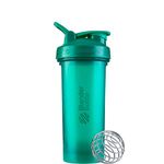 BlenderBottle Classic V2 Shaker Bottle with Stainless Steel Ball, Perfect for Protein Shakes, Dishwasher Safe, 830ml, Emerald