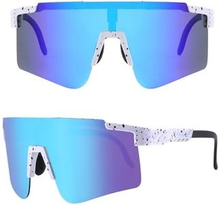 NICBOOY Sports Fan Sunglasses, Oversized Sports Sunglasses, UV400 Protection Sports Sunglasses with Adjustable Temple for Men & Women