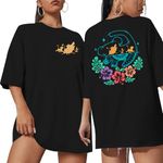 ASTANFY Women Cute Animal Shirts Magic Tshirts Friends Shirt Oversized Graphic Tees Casual Short Sleeve Tops Summer, Black, Medium