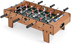 Giantex Foosball Table, 27in Mini Football Table Game w/ 2 Footballs, Score Keepers, ASTM Certification, Wood Soccer Table Top for Kids, Family Night, Parties, Game Rooms (Natural)