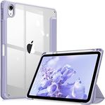 FINTIE Hybrid Case Compatible with iPad 10th Generation 2022 (10.9 Inch) - [Ultra Slim] Shockproof Clear Cover with Built-in Pencil Holder, Auto Wake/Sleep, Lilac Purple