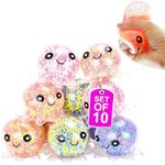 Neliblu Squishy Octopus Balls - Jumbo Mochi Squishy Toys - Easter Basket Stuffers for Teens - Glow-in-The-Dark - Stress Balls for Kids and Adults - 2.3x1.8x1.7 inches (Multicolor) Set of 10