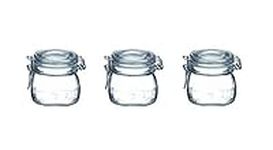 BORMIOLI Rocco ‘Fido’ Airtight Glass Jars with Clip Lids Set of 3 (560ml) – Small Food Storage Containers/Fermenting Jars – Ideal for Storing, Pickling & Preserving – Premium Food-Grade Glass