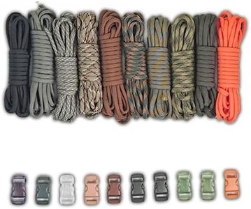 Paracord Planet Paracord Survival Bracelet Project Tan Colors Combo Kit with 100 Feet in 10 Colors and 10 Buckles