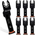 Vearter 31mm HCS Oscillating Saw Blade 7PCS/Set, Extra-Long Universal Multi-Tool Blade Kit Japanese Teeth Arc Edge Precision Cutting for Soft Hard Wood