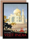 Wee Blue Coo Travel Pacific Taj Mahal India Advert Birthday Sealed Greeting Card Plus Envelope Blank inside