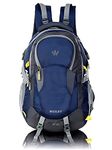 Wesley Spartan Unisex Travel Hiking Laptop Bag fits Upto 17.3 inch with Raincover and Internal Organiser Backpack Rucksack College (Grey navy blue)