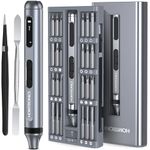 Homtronics Mini Electric Screwdriver Set, 52 in 1 Cordless Rechargeable Mini Screwdriver Set with 48 Precision S2 Bits, Small Electric Precision Screwdriver for Laptop Phone Watch Repair (Grey)