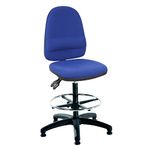 LAB SPACE - Mist 2 Draughtsman Chair Upholstered in Blue Fabric - High Office Chair, Lab Chair, Bench Chair, Drafter Chair