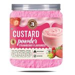 Brew Lab Strawberry Flavour Custard Powder | Good Source Of Energy | Rich & Creamy Texture Easy To Prepare | 250 g